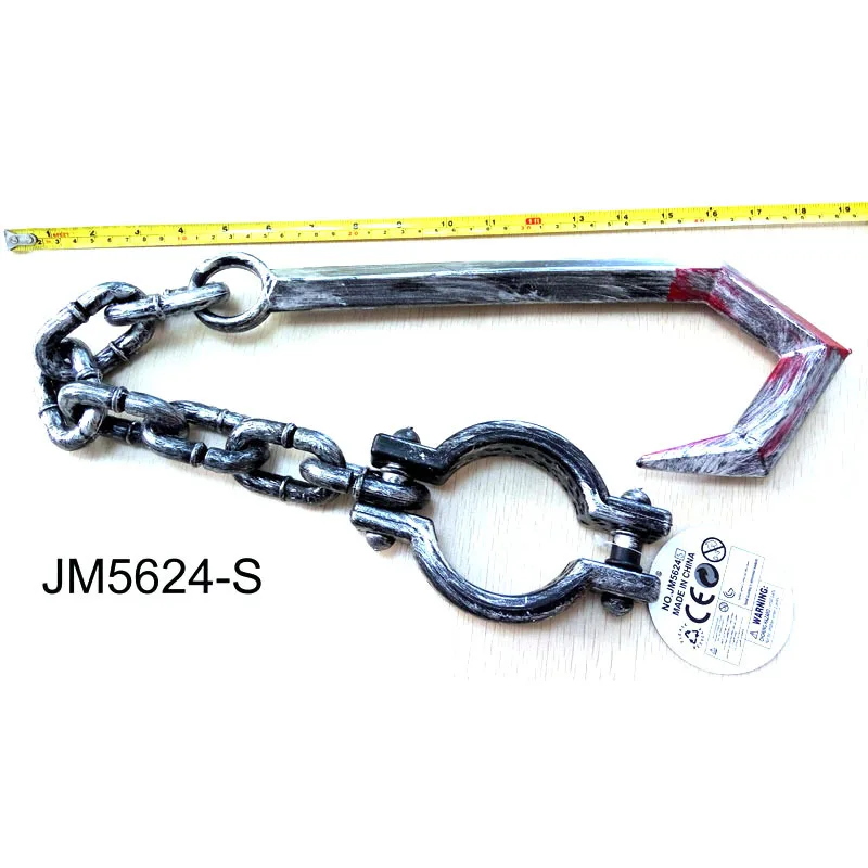 Halloween Hook Sickle Prop Iron Chain Role Play for Men