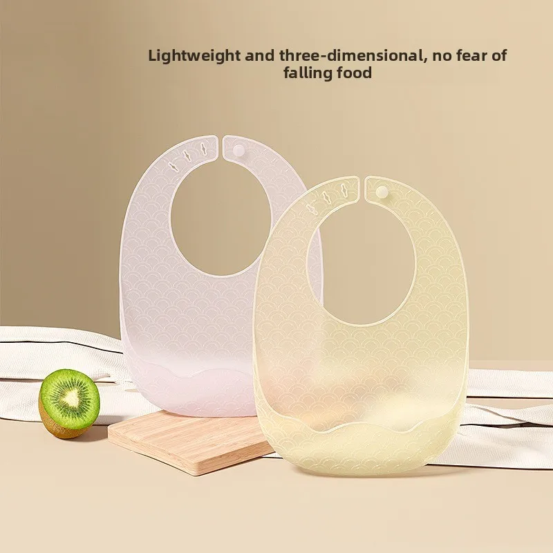 Bavaglino per mangiare il bambino Tasca per saliva in silicone per bambini, Tasca per riso per bambini Bavaglino tridimensionale impermeabile Super morbido senza risciacquo