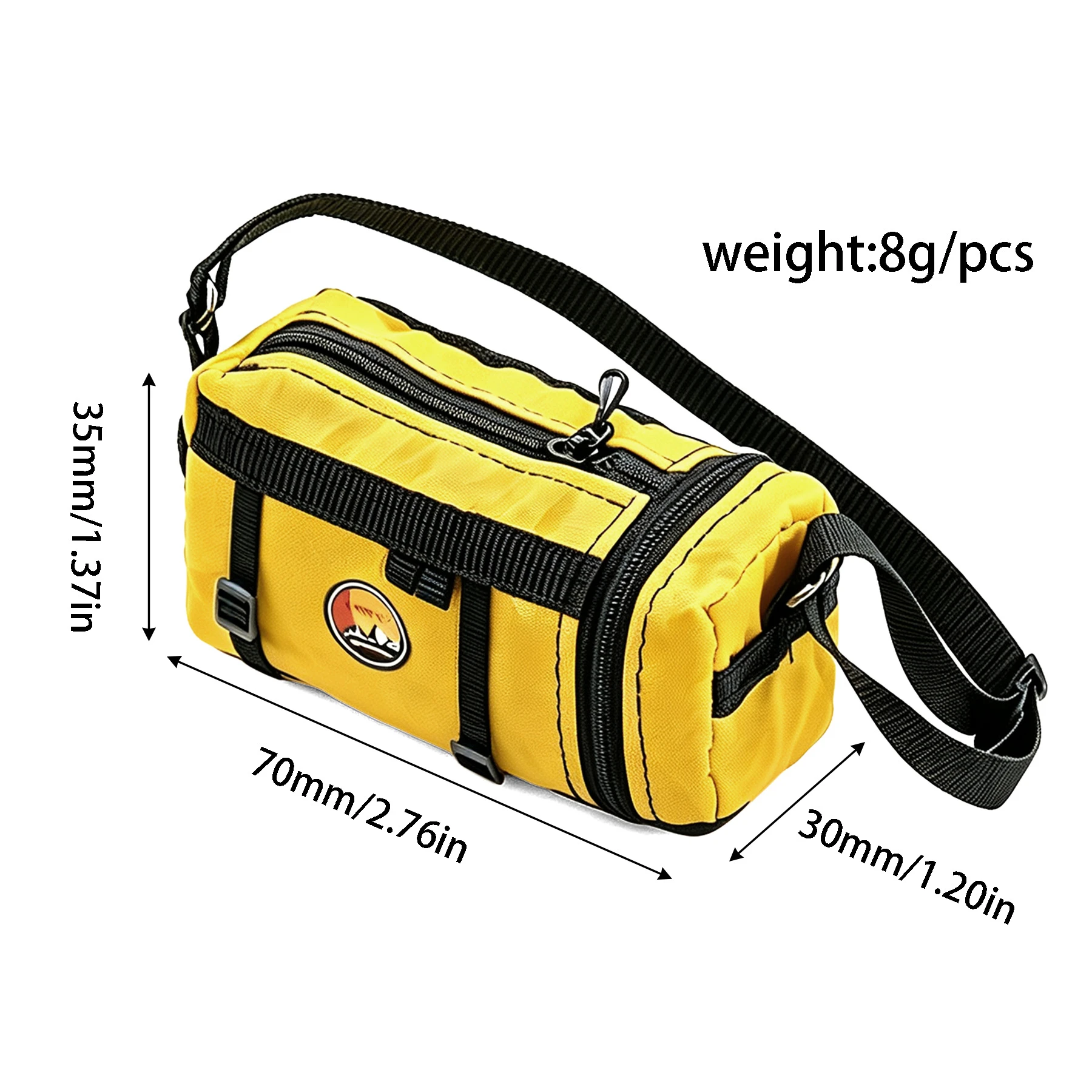 Simulation Scale Crossbody Travel Bag Roof Decor Ornament, RC Crawler Mood Accessory for 1/10 1/12 1/18 RC Crawler Car