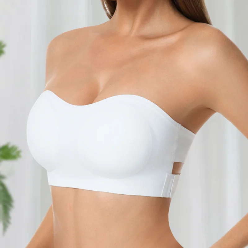 

Женский сексуальный бюстгальтер пуш-ап без бретелек, съемный мягкий бесшовный топ из ледяного шелка, женский невидимый красивый противоскользящий бюстгальтер с открытыми плечами