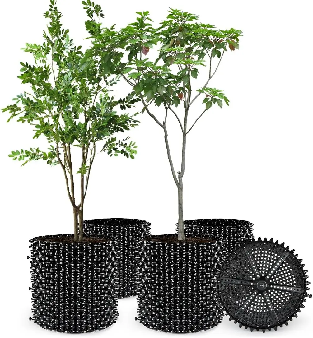 

14 Gallon Air Pruning Plant Pots for Fruit Vegetable Garden, Large Self-Planting Containers, Black 5-Pack