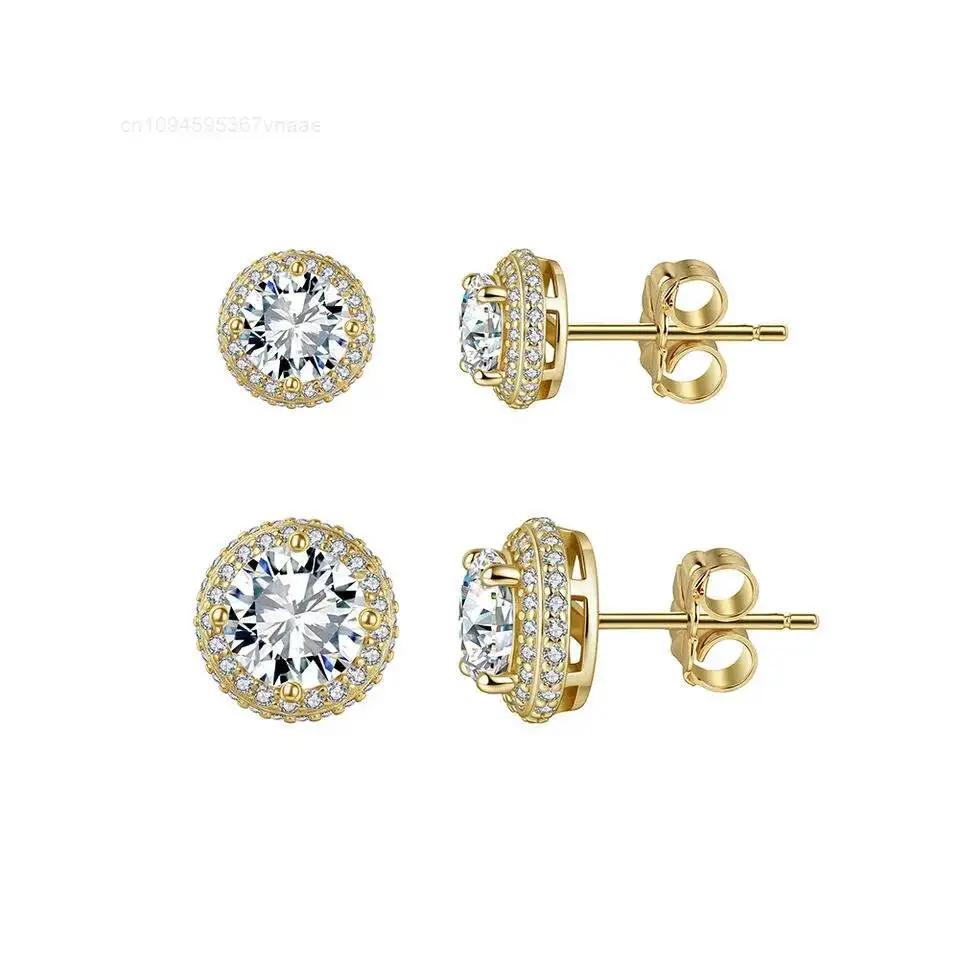 MILO MLSME11 VVS Moissanite Stud Earrings GRA Certified Pass Diamond Tester 925 Silver Wholesale Jewelry for Men Women
