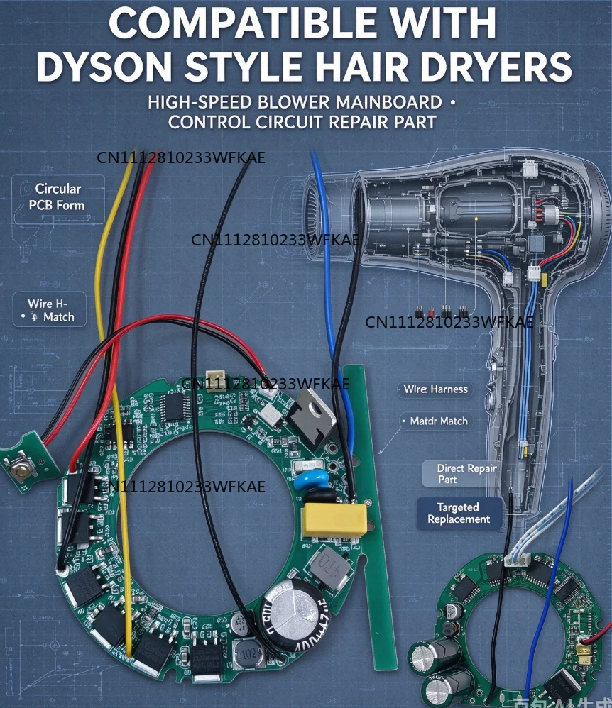 Suitable for Dyson hair dryer high-speed control board, circuit board repair accessories