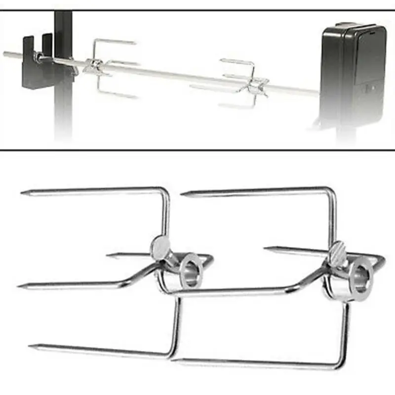 Pincho Giratorio de Acero para Barbacoa, Accesorios para Horno, Pinchos para Asar Carne, Herramienta para Parrilla