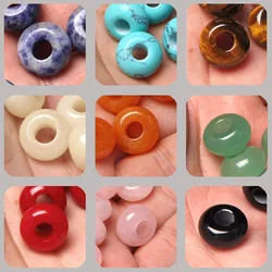 Natural Stone Big Hole Bead Pendent Abacus Shape Jewelry Accessories Natural Quartzs Jades Opal Charm For Making DIY Earring