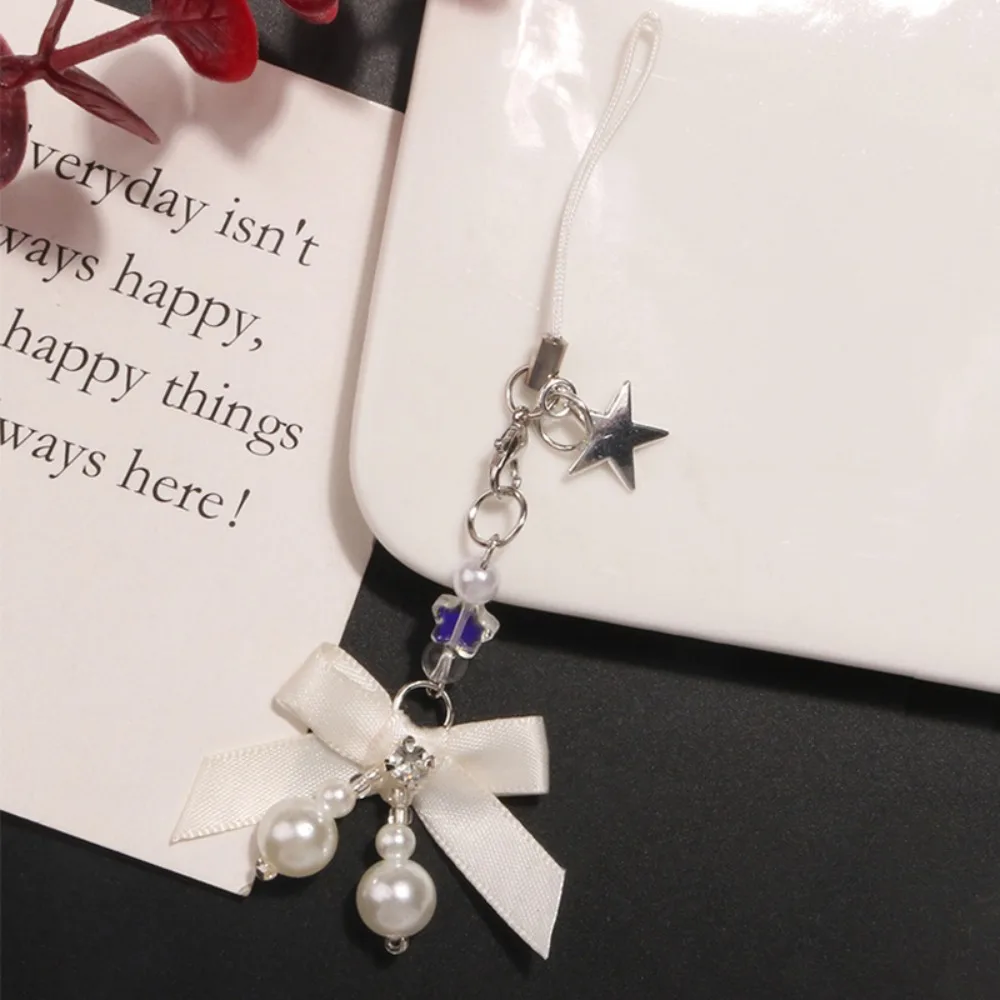 

Telephone Jewelry Bow Y2K Phone Chain Phone Charm Key Cord Mobile Phone Strap Sweet Girl Beaded Mobile Lanyard Jewelry Gift