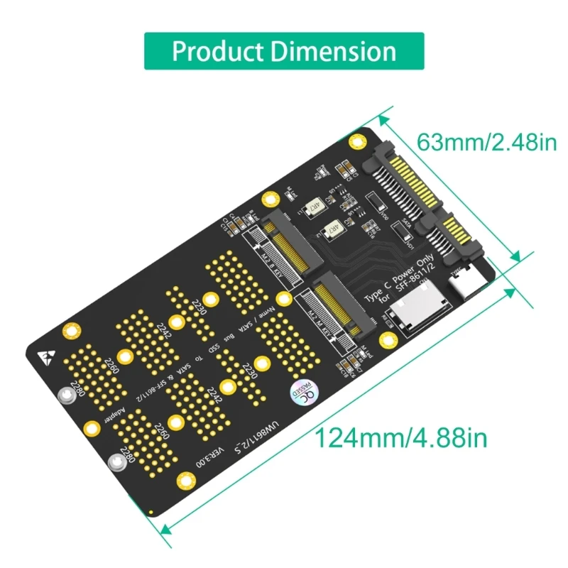 ADWE M.2 SATA3 Chiave a SATA3 M.2 NVME Chiave M a scheda adattatore SFF-8611 per computer