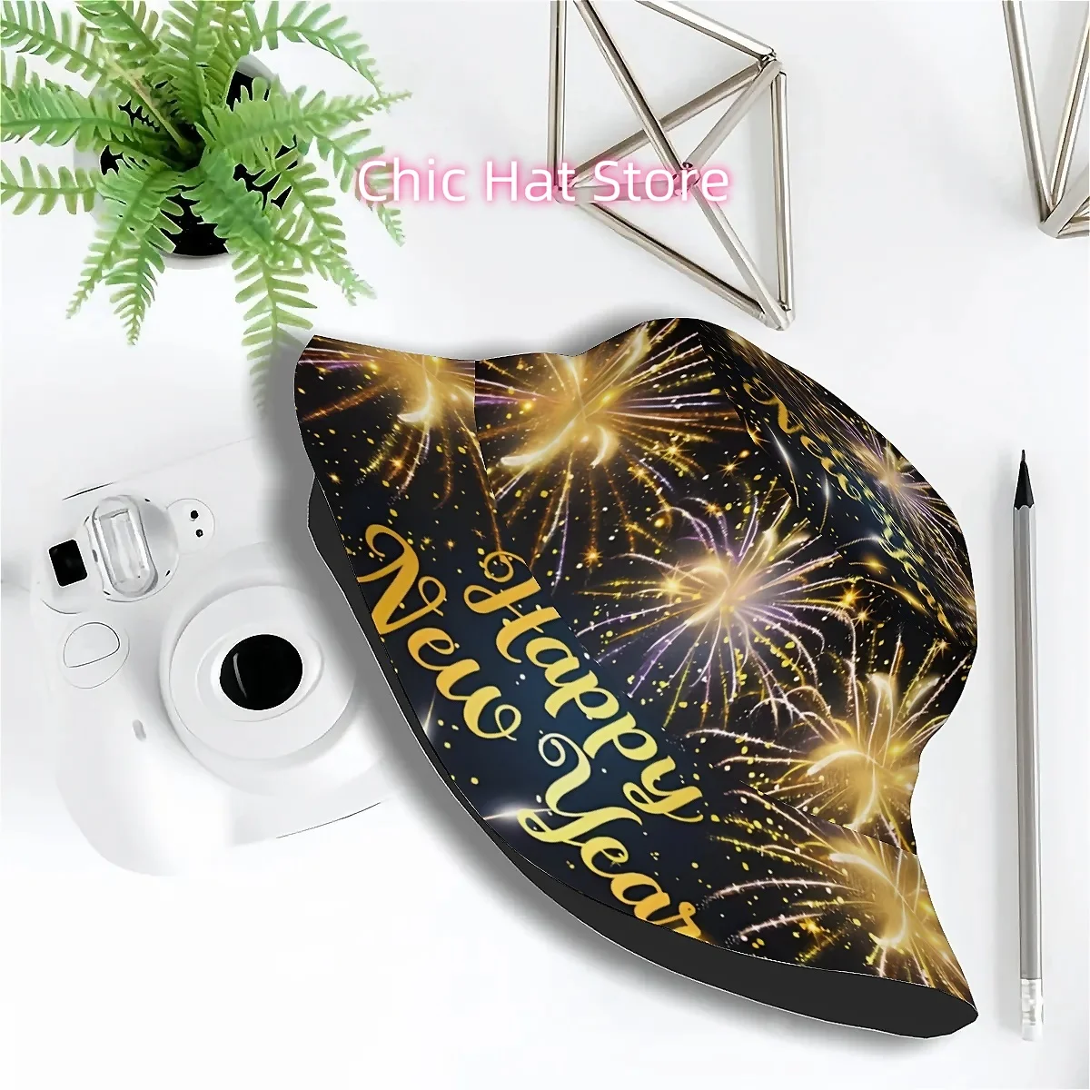 1pc Happy New Year Bucket Hat a Golden Design, a Trendy Unisex Hat That Adds a Playful Touch, Perfect for Ou