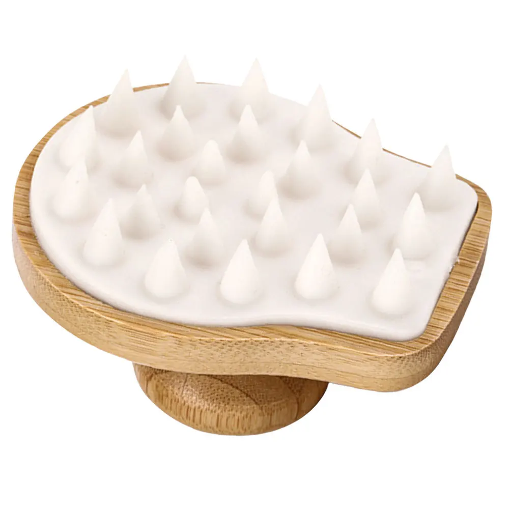 

Bamboo Shampoo Brush Scalp Cleaning Hair Exfoliator Scrubber Massager Shower Bath Tool Head Care Wood