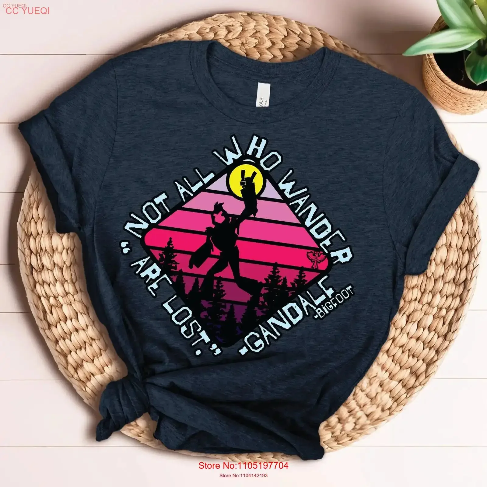 Not All Who Wander Are Lost Bigfoot camiseta Sasquatch divertida ropa de hombre Top de mujer vintage lavado estirado elegante