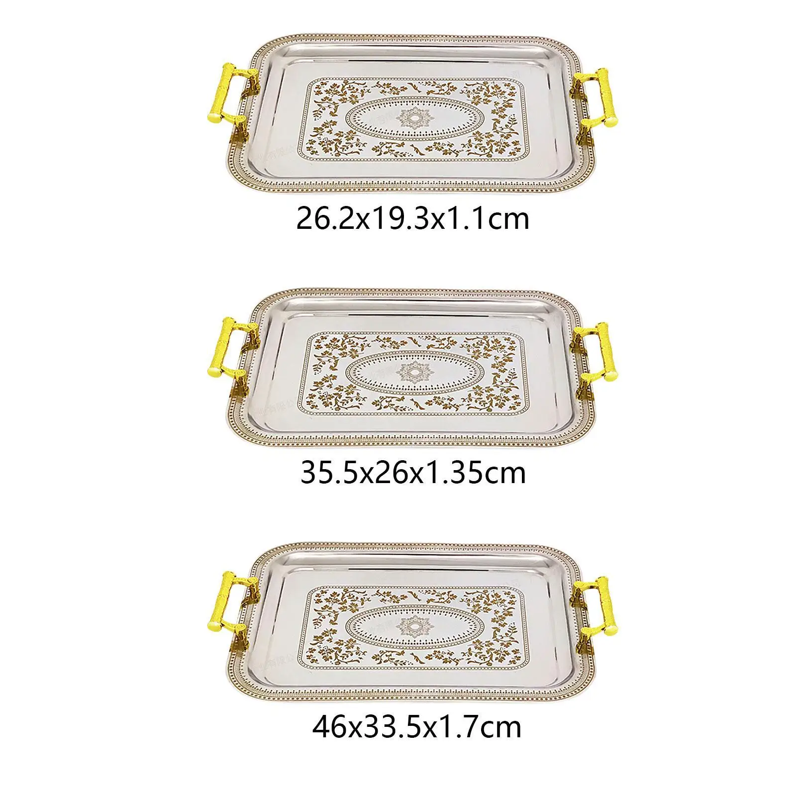 Rectangle Serving Tray Vintage Design Floral Print Elegant Jewelry Tray Food Tray for Cafes Kitchen Home Dressing Room Dresser