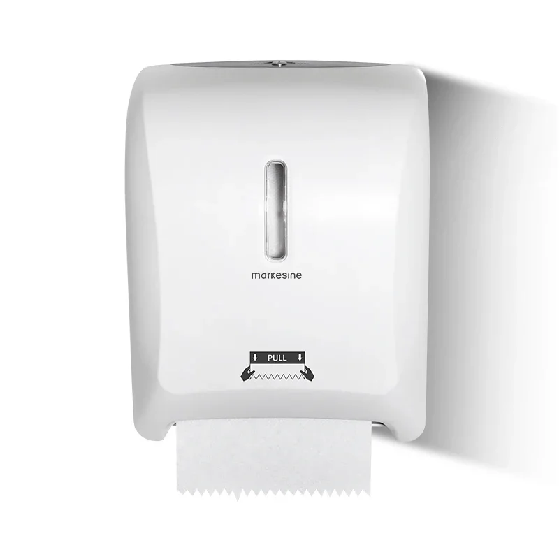 Dispensador Automático de Toallas de Papel, Montado en la Pared, de Plástico ABS, Porta Toallas de Papel en Rollo Jumbo, Dispensador de Papel Higiénico con Corte Automático