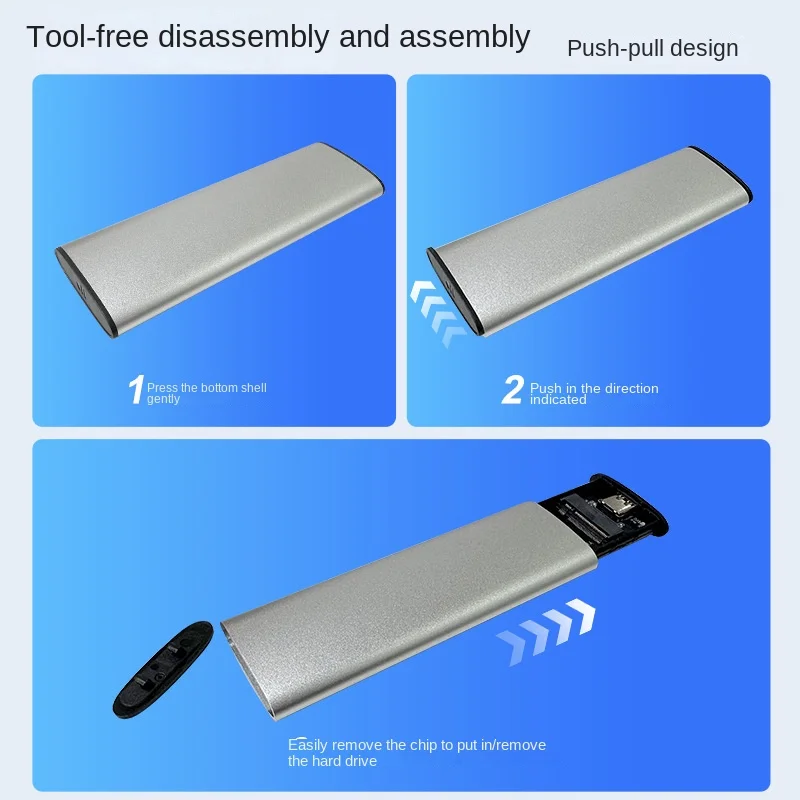 Boîtier de disque dur mobile en alliage d'aluminium M.2, disque SSD, protocole NGFF/Nvme vers USB 3.0