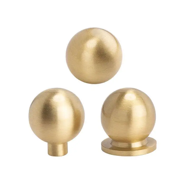 Retro Brass Ball Cabinet Knob Single Hole Distressed Finish Round Drawer Pull Handle for Farmhouse Furniture Decor
