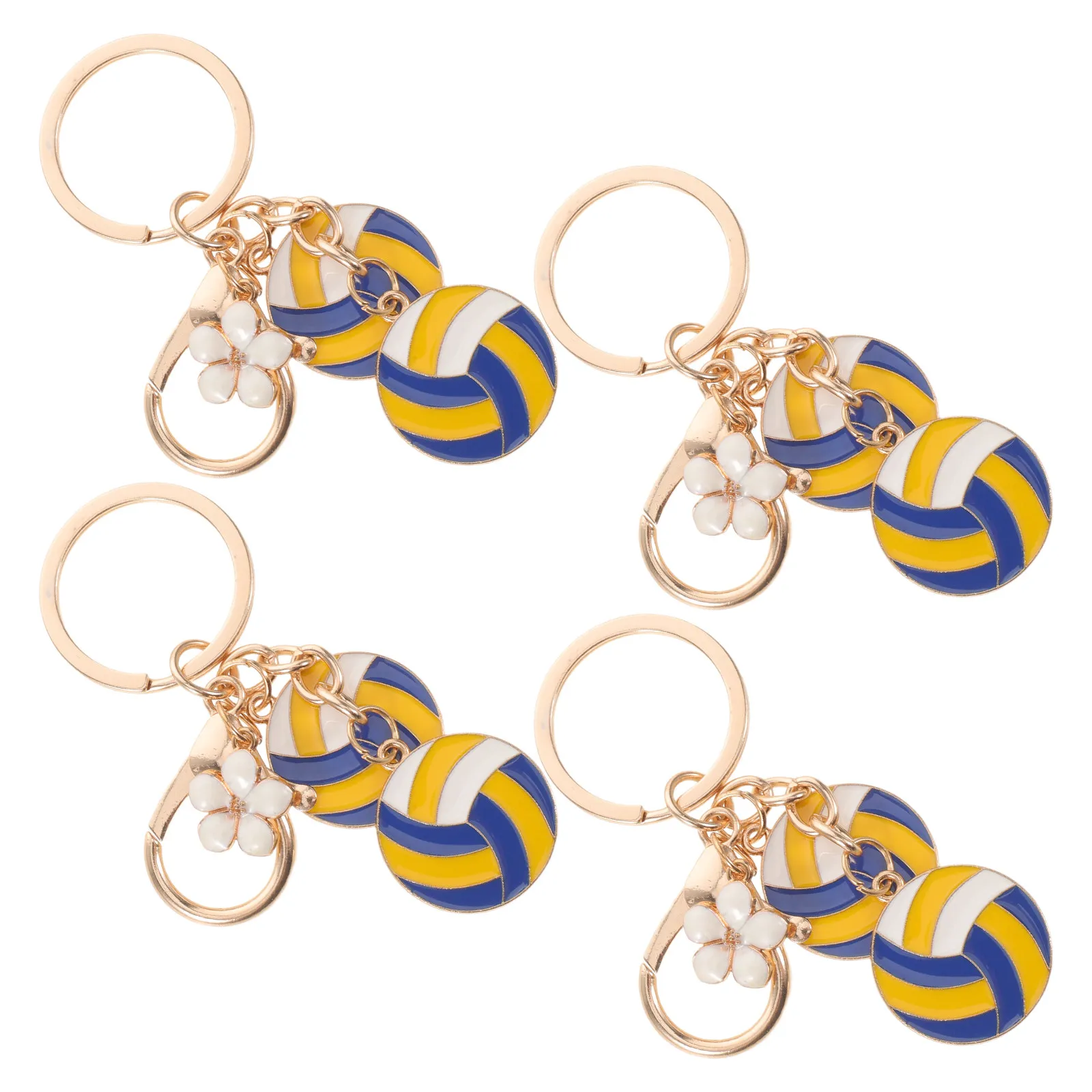 4Pcs Volleyball Keychains Realistic Metal Sports Accessories Ideal for Team Gifts Party Favors Backpacks Gym Bags Souvenirs
