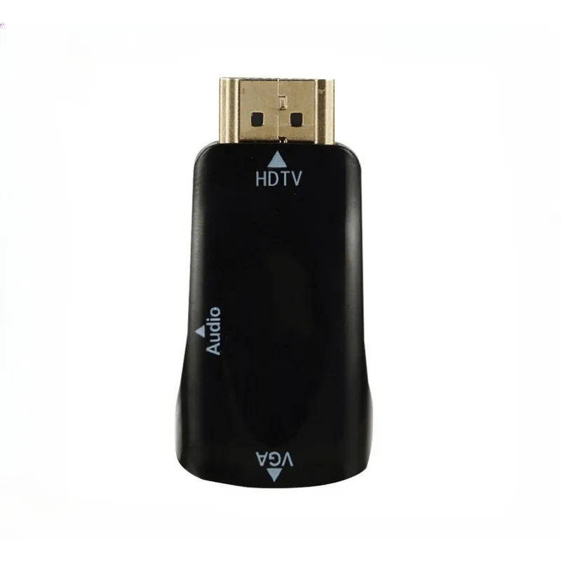 Konverter kabel VGA, kompatibel dengan HDMI, konverter kabel Audio 1080P, colokan Audio 3.5mm untuk PC, Laptop, TV, tampilan komputer