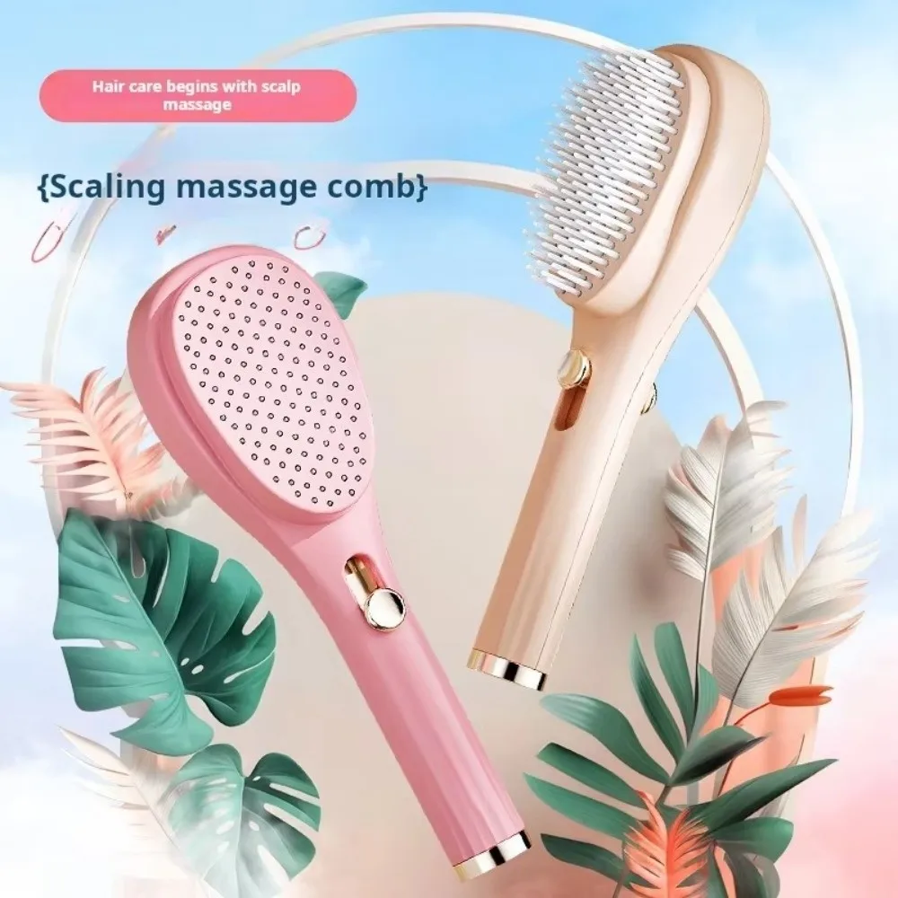 Portable ABS Hair Comb Anti-Static Retractable Scalp Massaging Brush Self-Cleaning Magic Comb