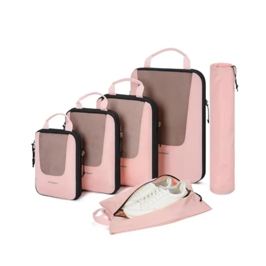 

Compression Packing Cubes for Travel 6/5/4 Set Lightweight Packing Organizers Summer Travel Essentials Suitcase Organizer Bags