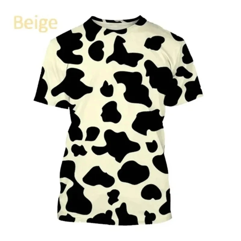 

New Fashion Cow Pattern 3d Printed T-shirt For Men Women Clothing Casual Short Sleeve Cool Streetwear Baggy Tops Breathable Tees