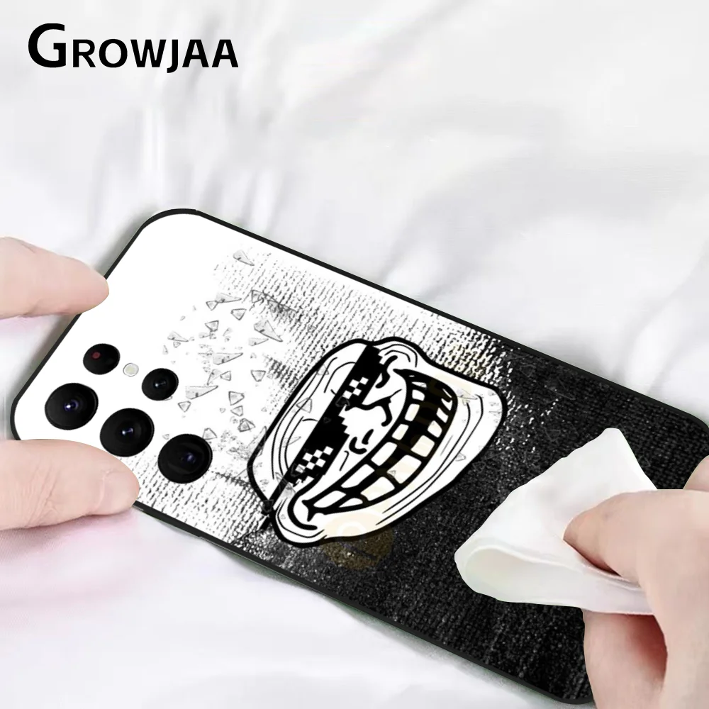 Troll Face Meme Phone Case for Samsung Galaxy S24 Ultra S22 S23 Ultra S21 S20 5G Protective Silicone TPU Funda