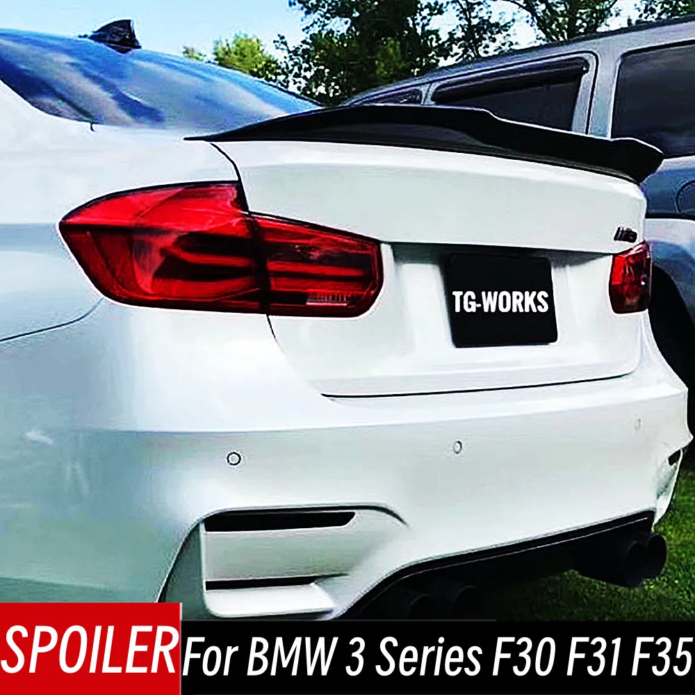 

For BMW 3 Series F30 F35 M4 320i 325i 330i 2013-2019 PSM Style Rear Trunk Lid Black Carbon Spoiler Wings Car Accessories Parts