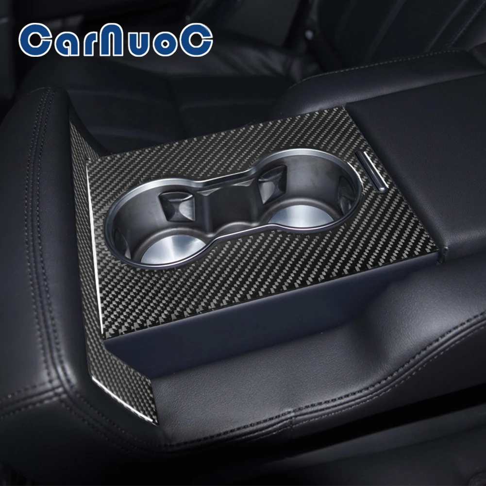 

Car Rear Cupholder Decorative Sticker Auto Interior Accessories For Land Rover Range Rover Sport 2014-2017 Carbon Fiber Material