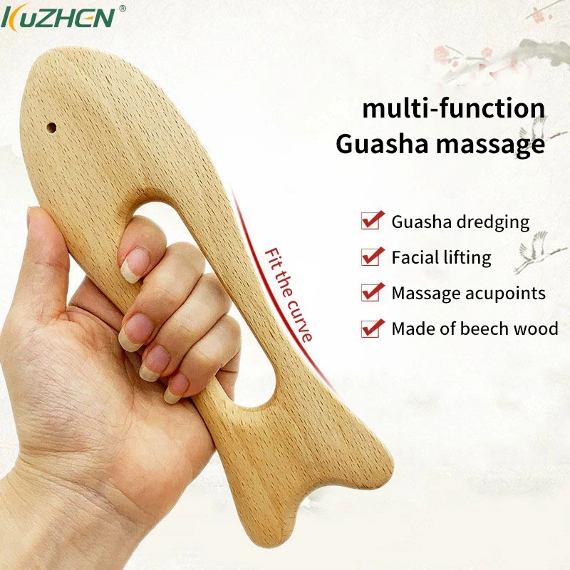 

Wooden Dolphin Type Face & Body Massage Tool Beech Wood Gua Sha Body Massaging Tools Home Promotes Healthier Body Circulation