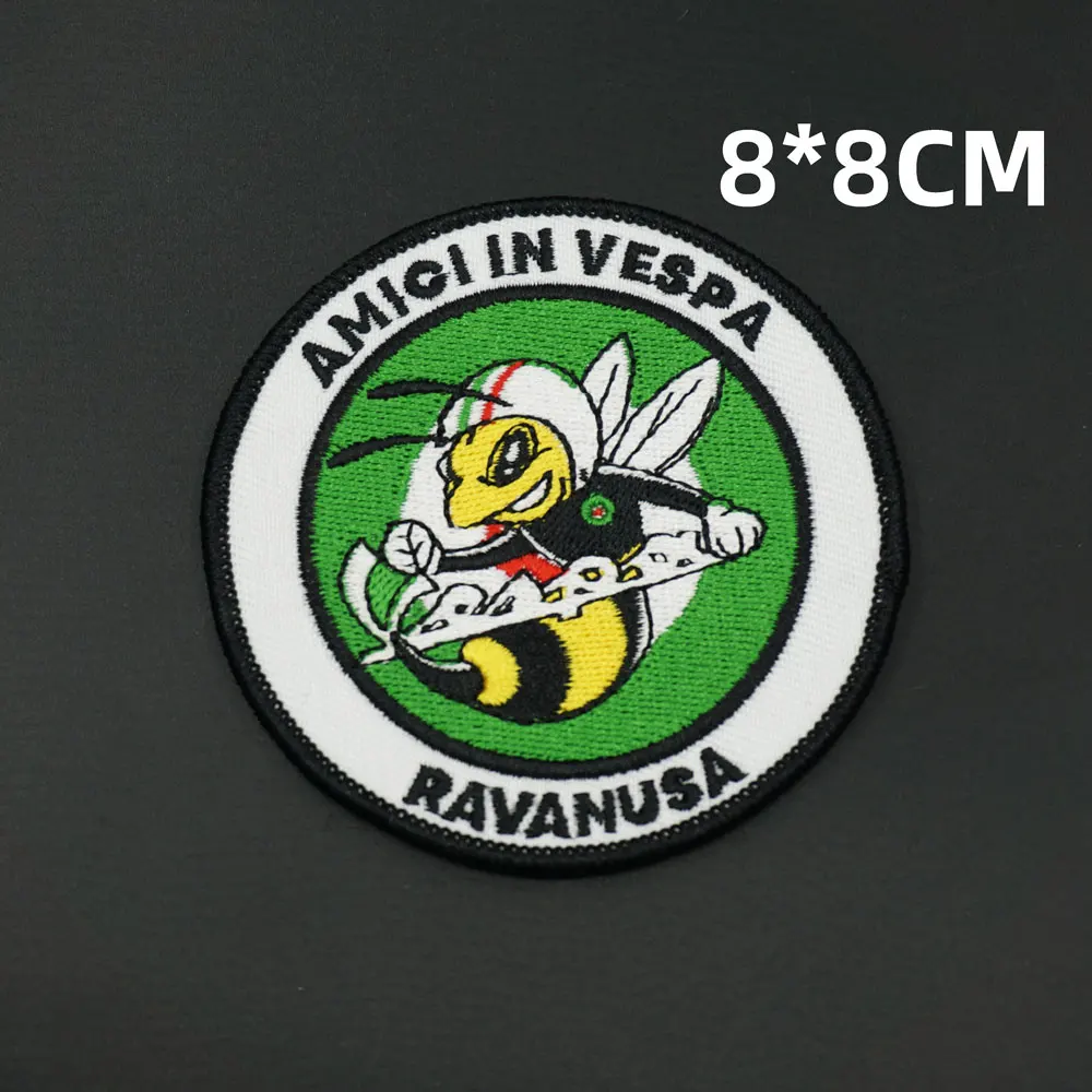 ITALIA MOTORCYCLE SCOOTERS embroidered patches For clothing with iron on and hook backing