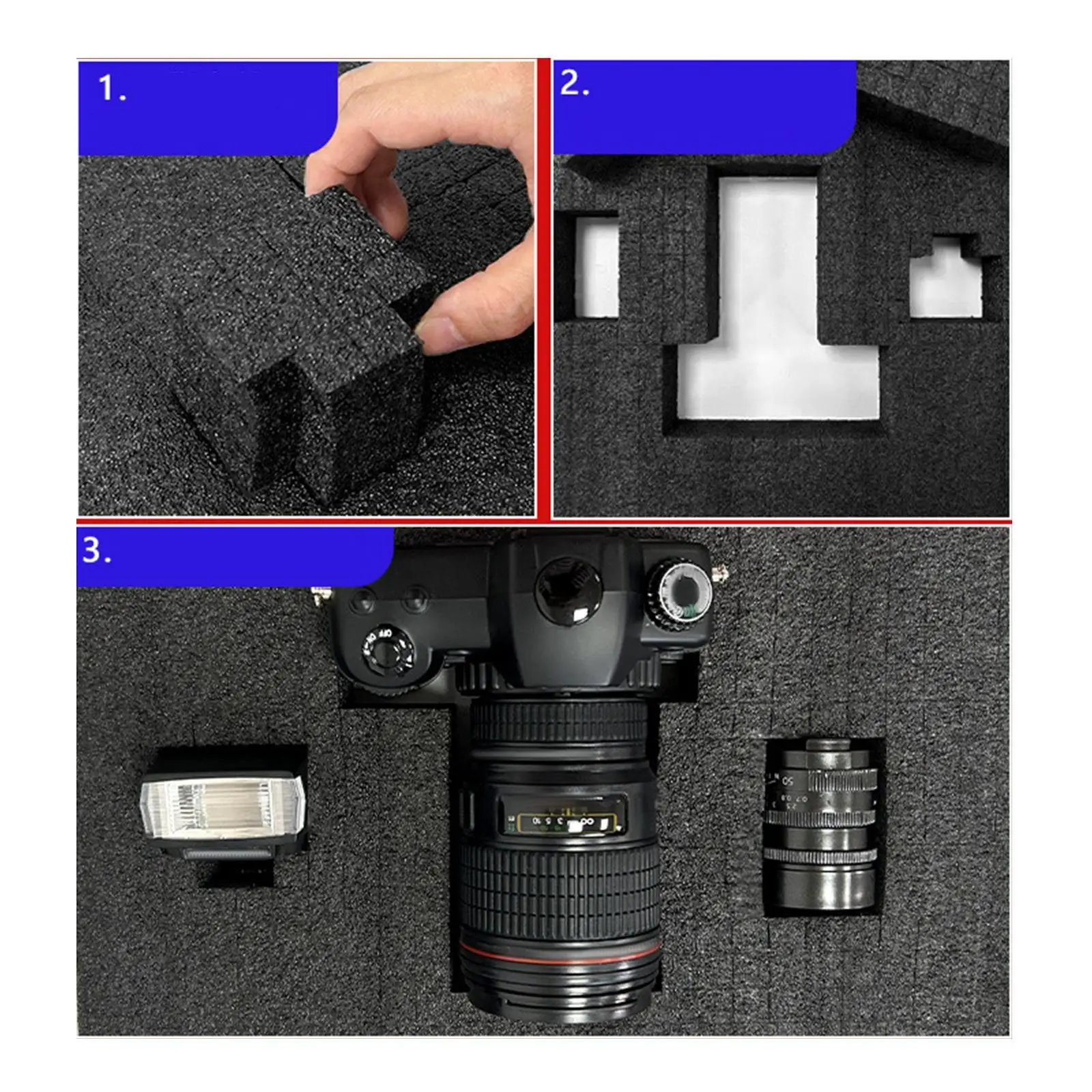 Portable Shockproof Sponge Sheet Cuttable Foam Pads for Toolbox Camera Lens Storage Insert Packing Foam for Moving