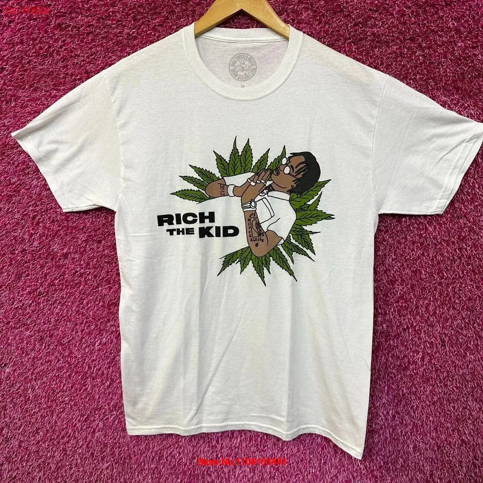Camiseta Rich the Kid Rap talla mediana vintage lavada homme ropa de calle suave gráfico Unisex ligeramente estirado moda transpirable
