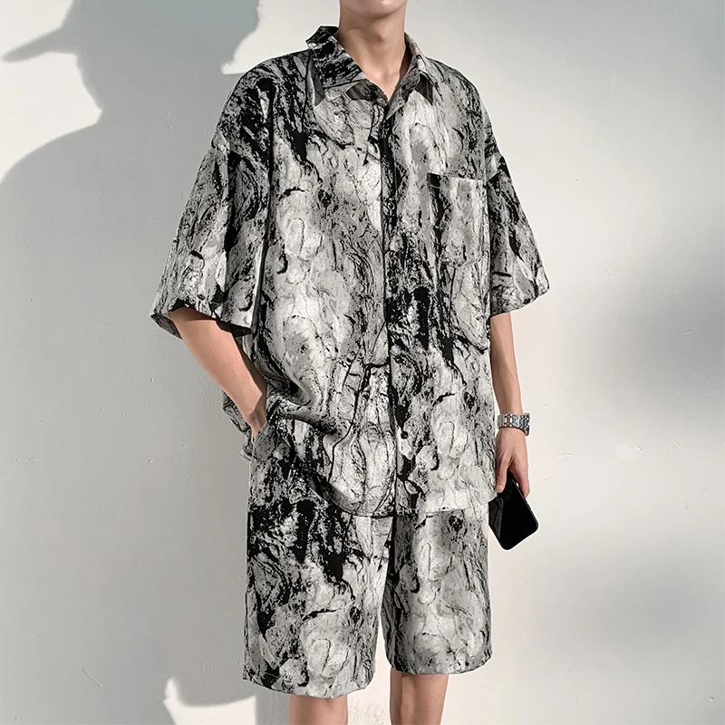 Two-piece Set Sports Suits Short Sets Harajuku New Men Sets Summer Outfit Trends Costumes Men's Clothing 2024 Sleeve Fashion