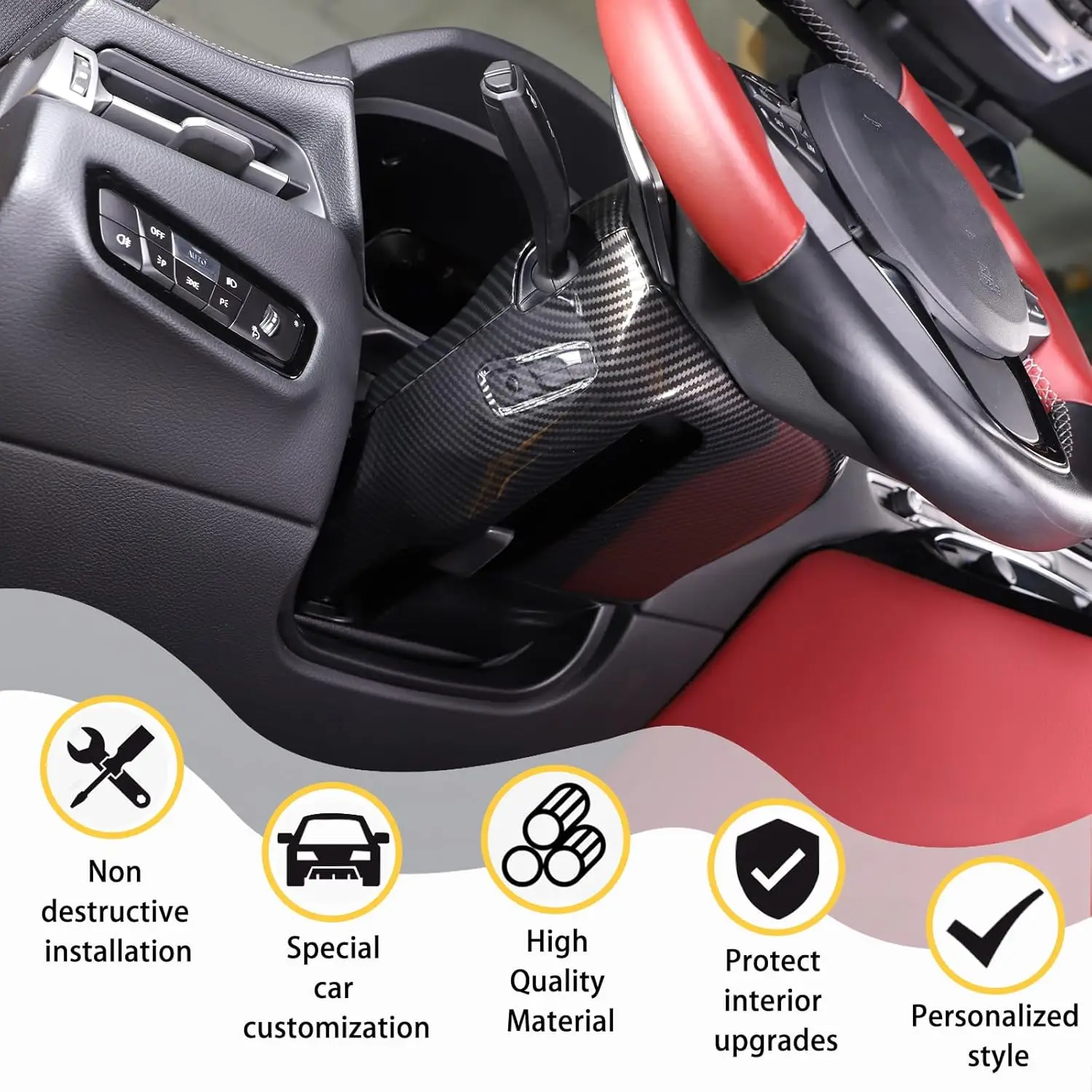 

Комплект накладок на рулевую колонку из АБС-пластика для Toyota GR Supra A90 A91 MK5 2019-2025, аксессуары для накладки на основание рулевого колеса