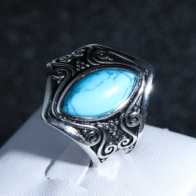 Anillo de plata Vintage bohemio para mujer y hombre, joyería de ópalo, regalo de compromiso, 2022