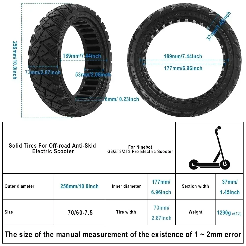 11 Zoll 70/60-7.5 Reifen für Ninebot Max G3 ZT3 ZT3Pro Vakuumreifen Selbstversiegelnder Reifen Vollgummireifen Roller-Zubehör Selbstheilend – Detail 24