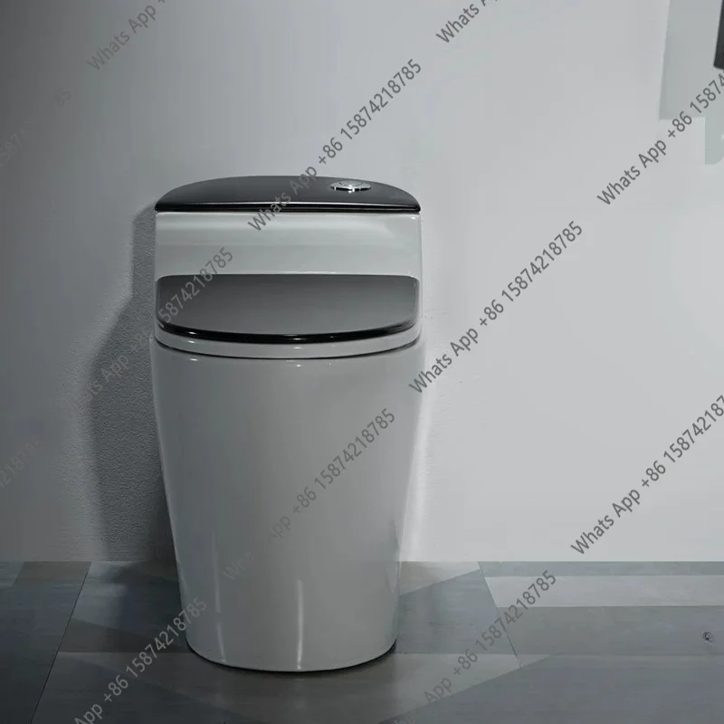 Nordic simple and fashionable toilet black and white ceramic toilet adult bathroom splash-proof water-saving toilet personality
