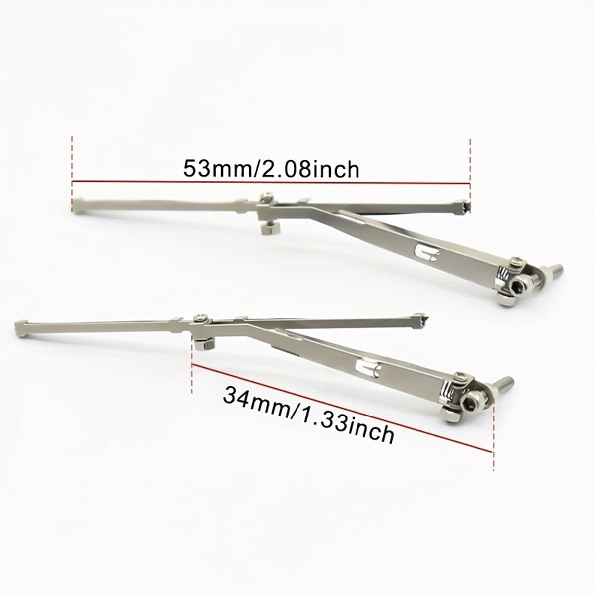 1/10 RC العالمي المعادن الزجاج الأمامي محاكاة ممسحة زجاج أمامي مجموعة لسيارة RC الزاحفة ، متوافق مع سيارة Traxxas TRX-4 G500