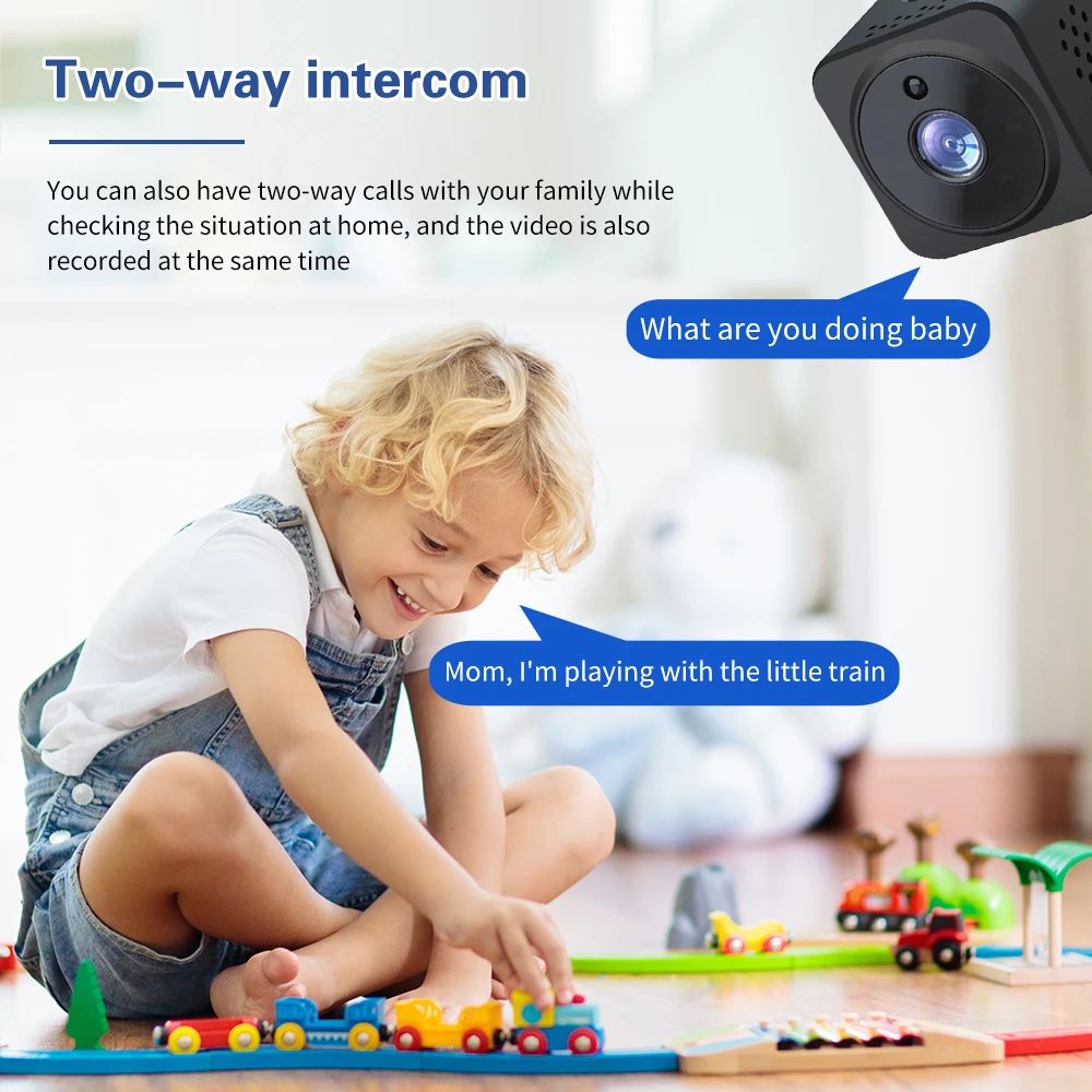 LGOODVIN AS02 Cube HD WiFi Camera, Wireless Night Vision Two-Way Audio Security Surveillance Camera & Action Camera