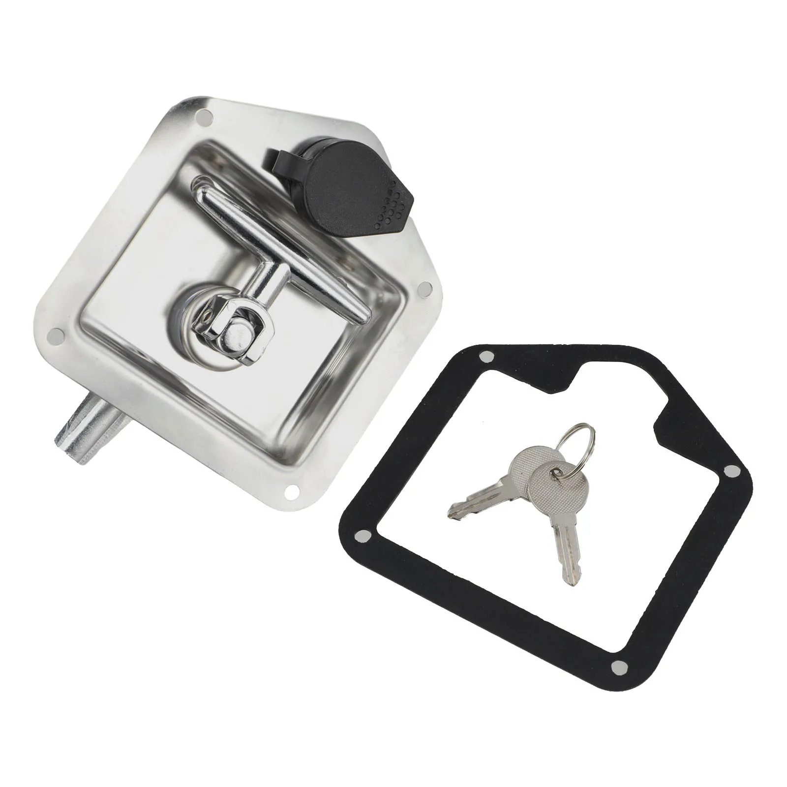 Black Folding T-Handle Latch Secure Locking Mechanism Trailer Lock Compact Handle Lock Robust Locking Solution