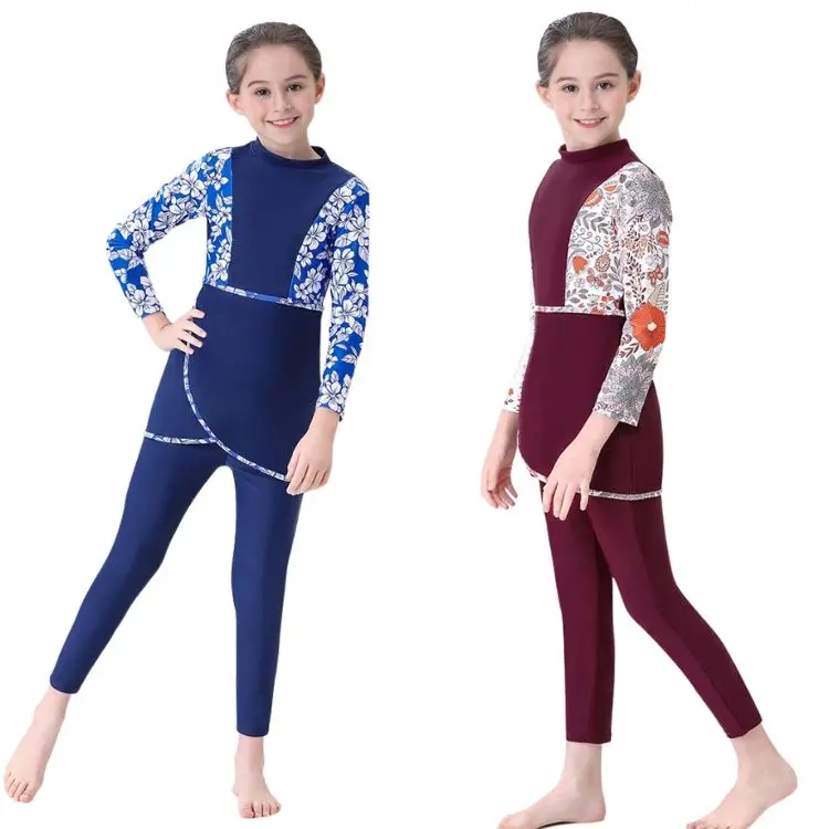 

Wholesale Kids Borkini Swimwear Beachwear 3pcs Bathing Suit Swimming Wear Borkini Pour Fille Islamic Swimwear for Girls Children