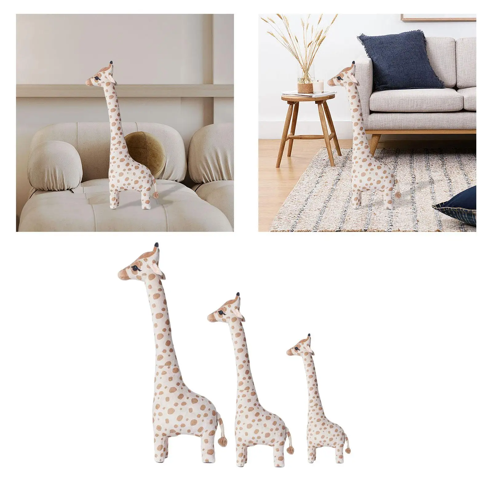 Animal de pelúcia girafa brinquedos de pelúcia decorações para casa simulação realista dormir