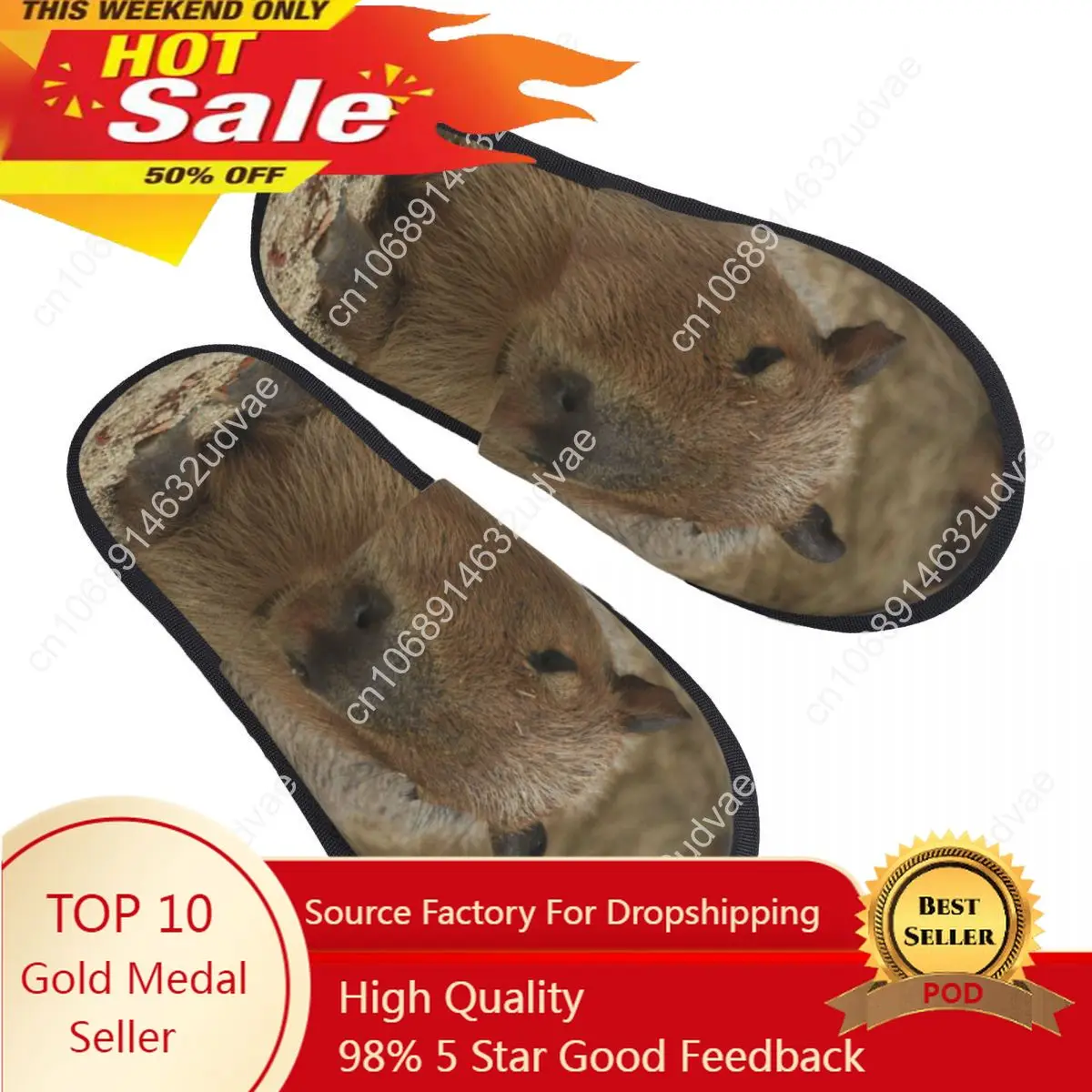 

Cute Capybaras Slipper For Women Men Fluffy Winter Warm Slippers Indoor Slippers