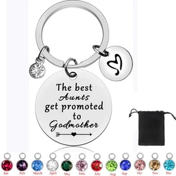 Baptism Gift for Godmother Keychain from Godchildren Pregnancy Announcement Christmas Christening Gift from Goddaughter Godson