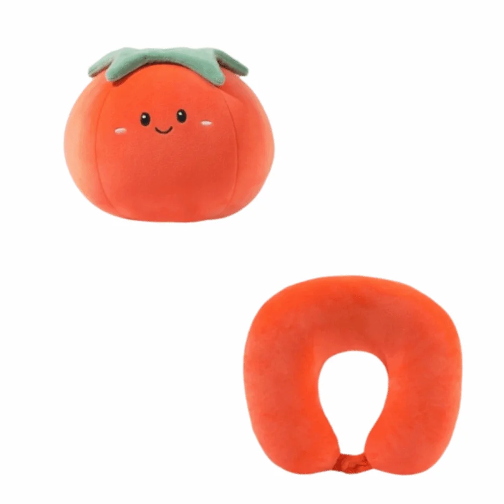 2 in 1 U-shaped Pillow Cartoon Short Cute Fruit Neck Pillow Dual-purpose Foam Particle Fruits Deformation Pillow