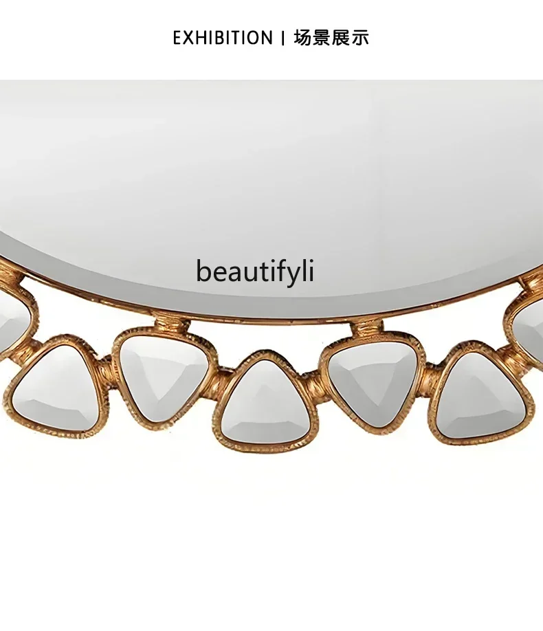 60.Wall-mounted vanity mirror Washing wall bathroom vanity mirror Iron art decorative bathroom hanging table