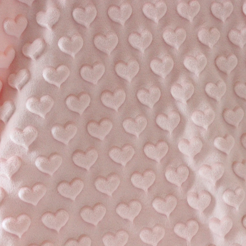 Baby Bedding Love Heart Bubble Down Fabric Heart Shaped Bean Down Fabric Big Love Flannel Children Blanket DIY Sewing Fabric