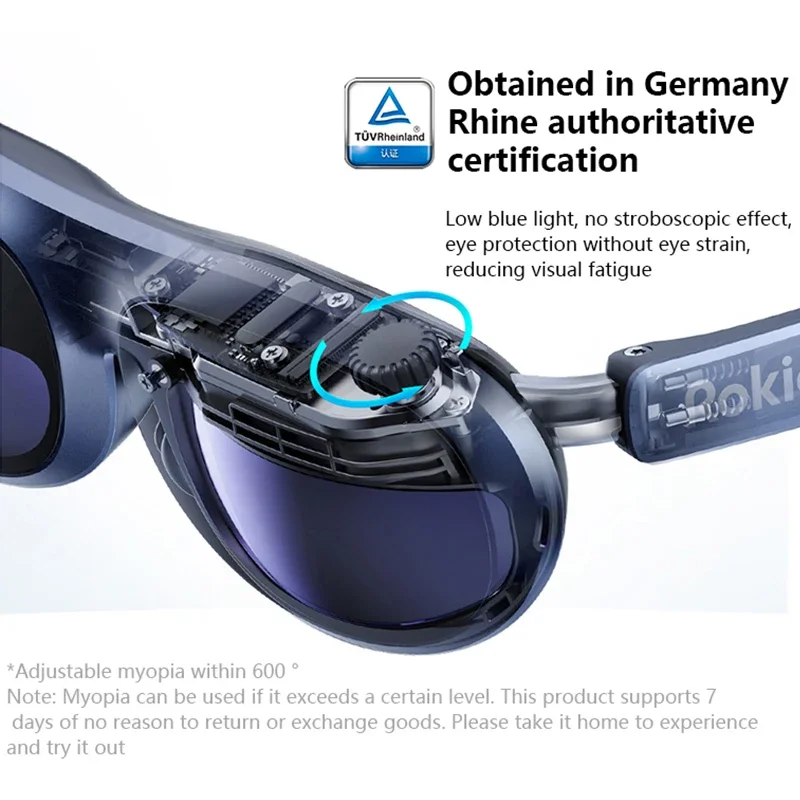 Rokid Max AR 3D Smart Glasses Micro OLED 360inch 50°FoV 120Hz 45PPD 5000mAh Long Battery Life 64ARM CPU Bluetooth5.0 Type-C
