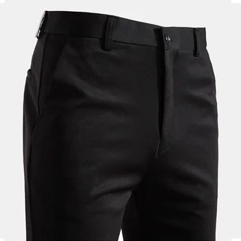 29-42 Men's Summer Thin Fashion Business Casual Suit Pants Long Pants Men's Elastic Straight Sleeve Formal Pants Plus Size 28-40 2