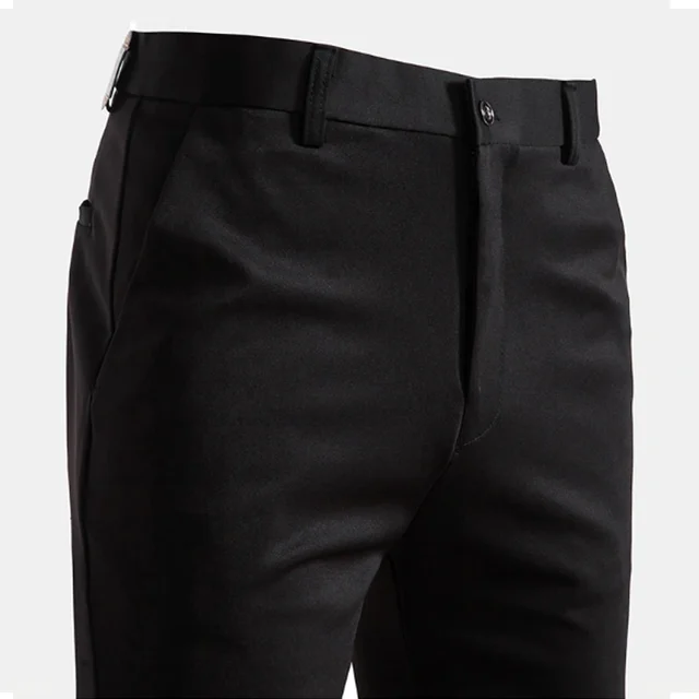 29-42 Men's Summer Thin Fashion Business Casual Suit Pants Long Pants Men's Elastic Straight Sleeve Formal Pants Plus Size 28-40 2