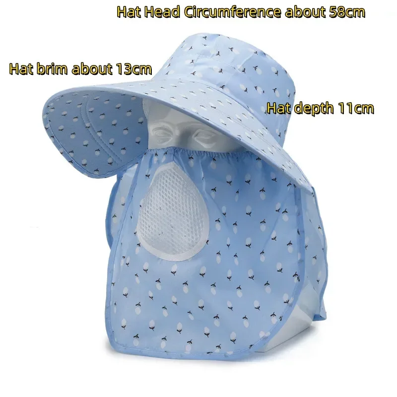 Sun Hat Summer Men Hat Cover Face Breathable Sunhat All-match Summer Hat with Big Rim Anti-ultraviolet Cycling Sunhat for Women