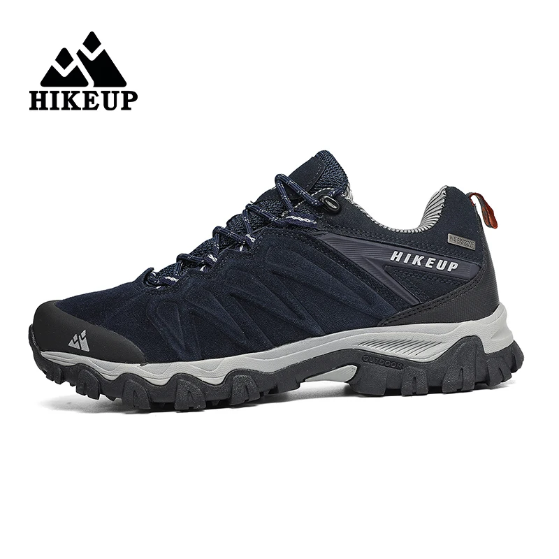 HIKEUP-Zapatillas de senderismo antideslizantes para hombre, zapatos transpirables resistentes al desgaste, a prueba de salpicaduras, escalada,